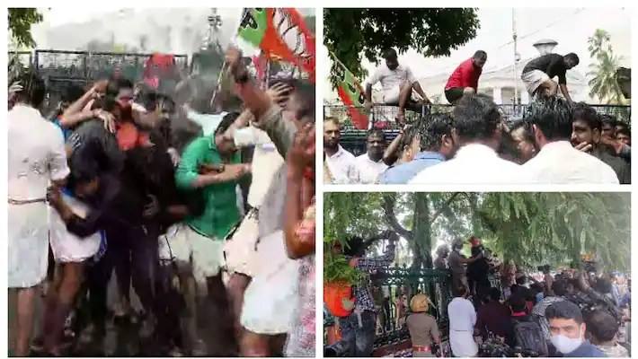 മുഖ്യമന്ത്രിയുടെ രാജി ആവശ്യപ്പെട്ട് പ്രതിപക്ഷ മാർച്ചിൽ സംഘർഷം മുഖ്യമന്ത്രിയുടെ രാജി ആവശ്യപ്പെട്ട് പ്രതിപക്ഷ മാർച്ചിൽ സംഘർഷം